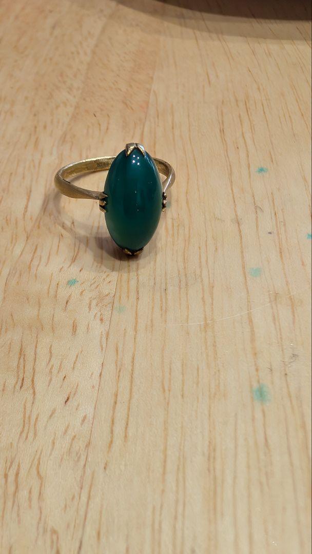 指輪 翡翠 　ヒスイ　 k18 リング　 アクセサリー 　天然石？