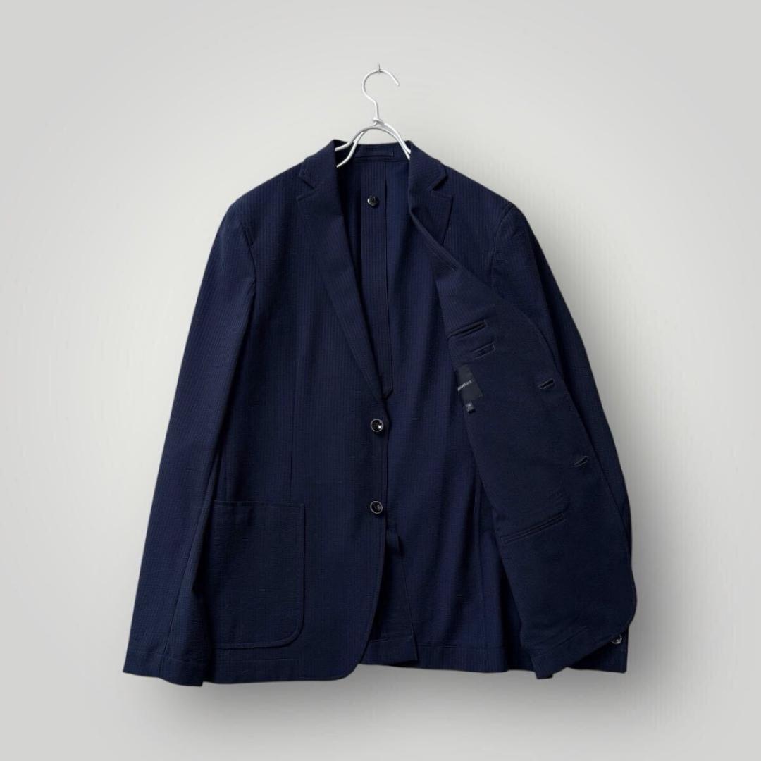 ［美品］DESIGNWORKS セットアップ シアサッカー 48 ネイビー