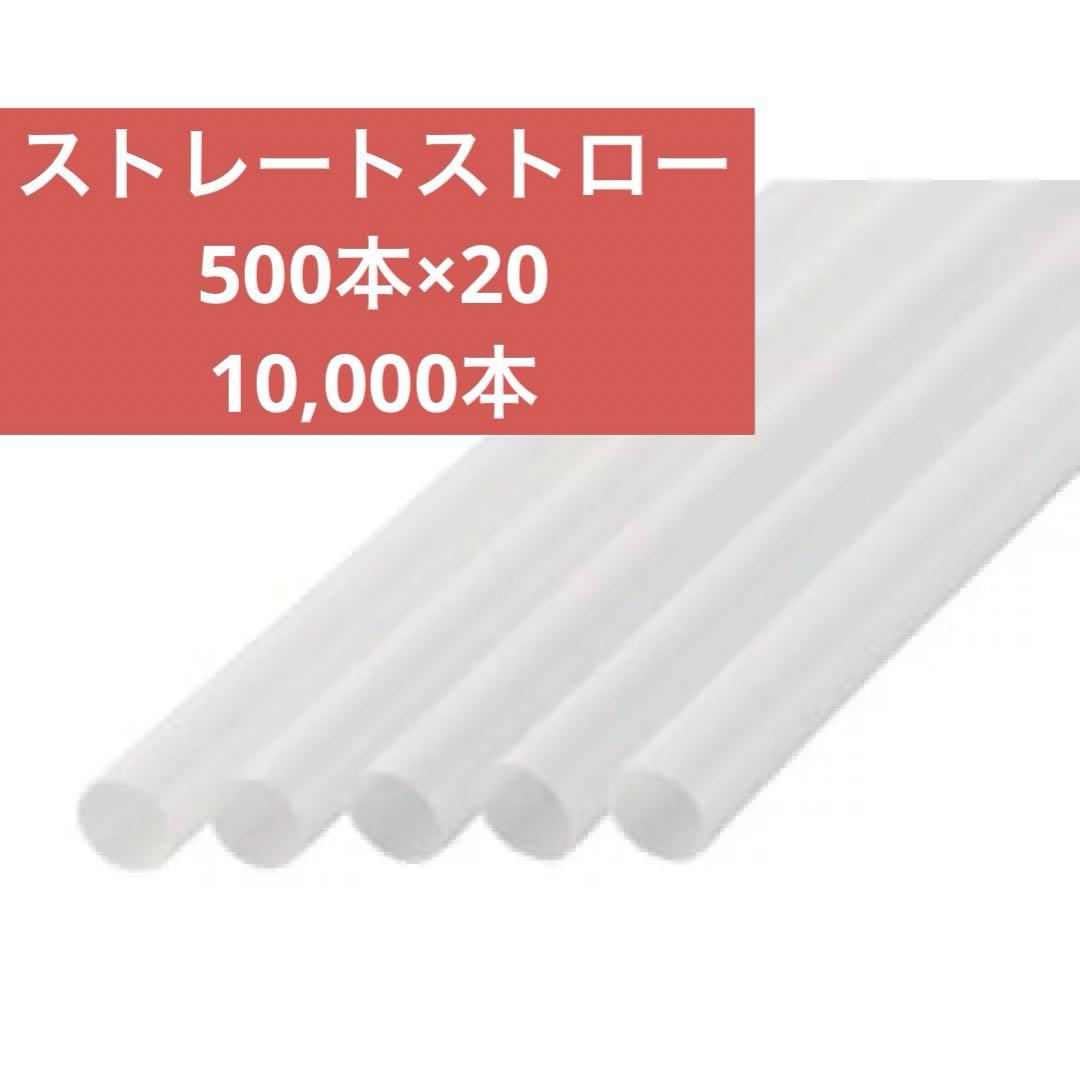 1万本 ストレートストロー 6mm×21cm 無包装 クリア 500本入×20箱