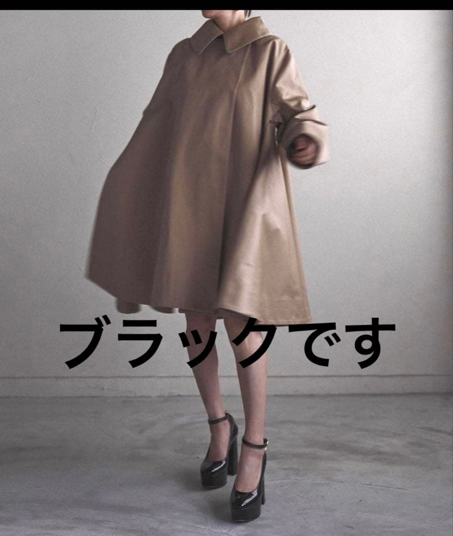 Fete トレンチコート Twiggy A-lineコート 黒 ブラック SIZE