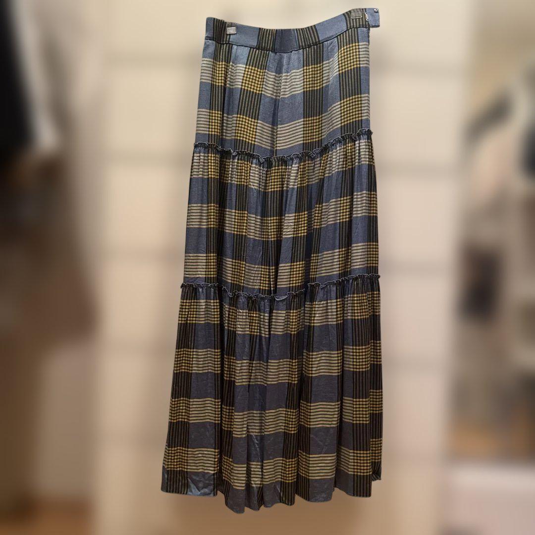 DOUBLE STANDARD CLOTHING チェック柄ロングスカート 36