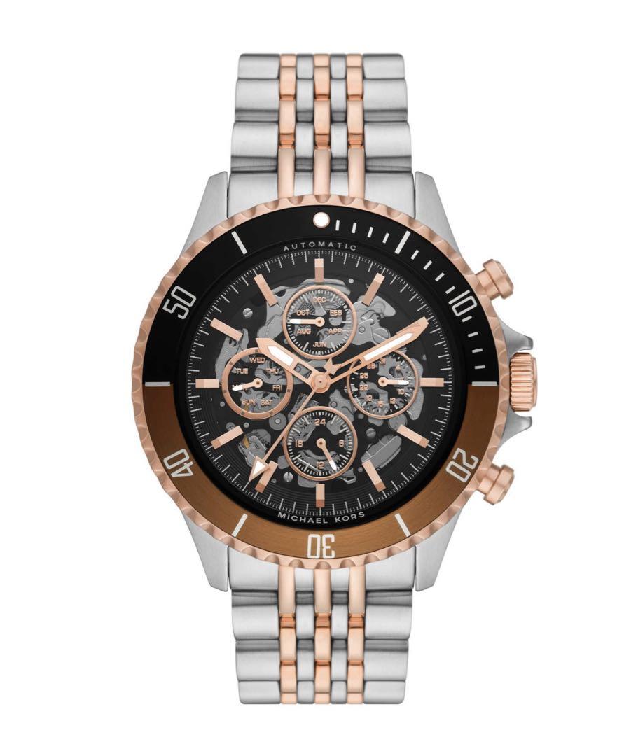 Michael Kors 自動巻き クロノグラフ 時計 シルバー/ローズ