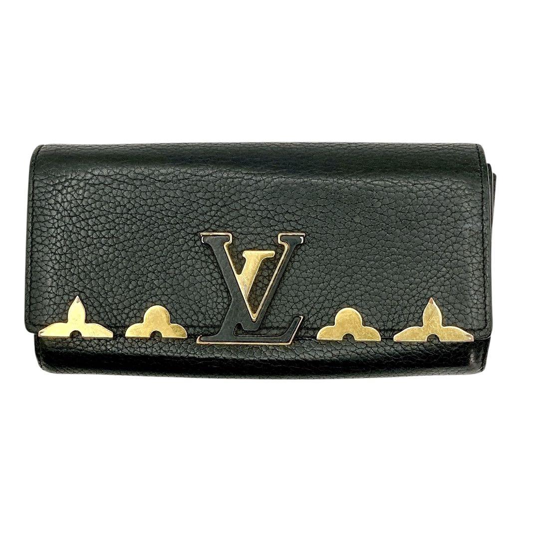 LOUIS VUITTON✨長財布　ポルトフェイユカプシーヌ　ブラック　シボ革