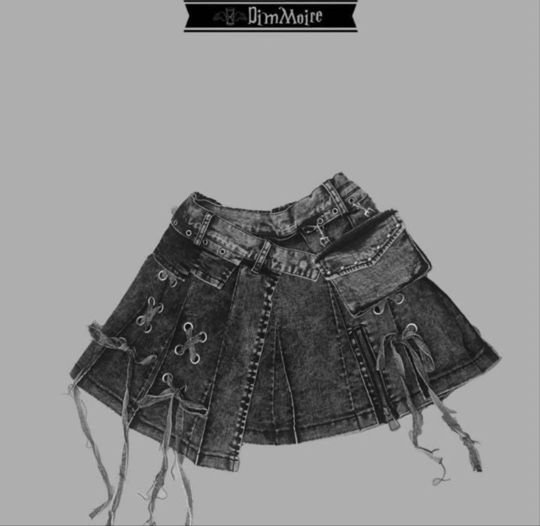 DimMoire ディムモアール デニムラップミニスカート grey