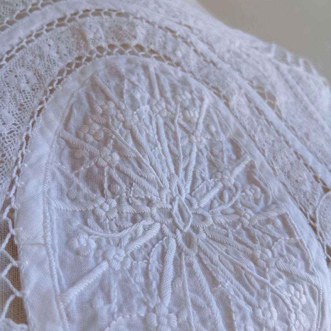 DAMA collection 刺繍カットソー ブラウス 花 ピンタック 綿