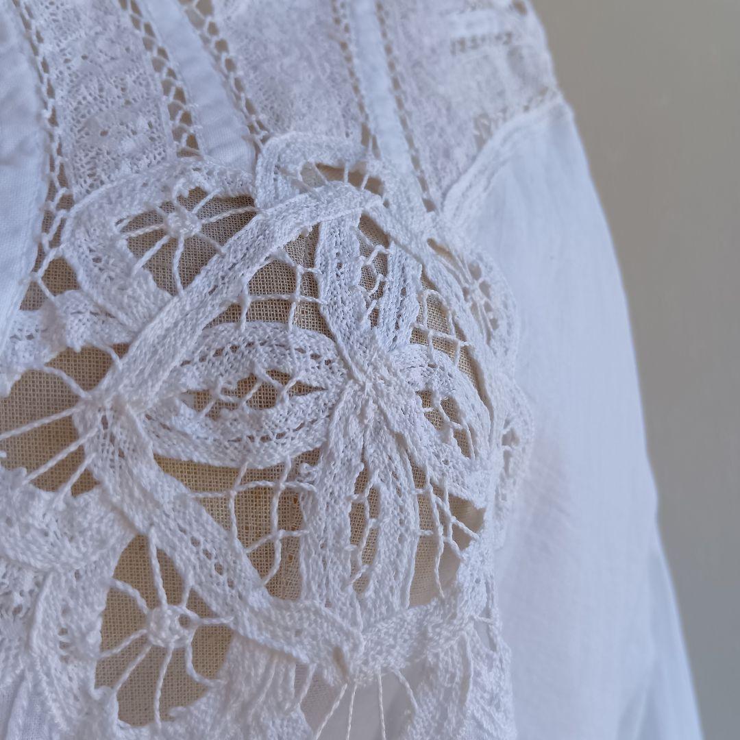DAMA collection 刺繍カットソー ブラウス 花 ピンタック 綿