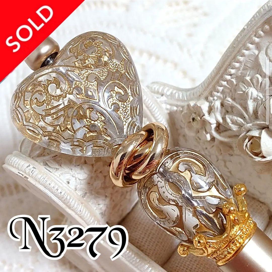 sale‼️N3279 カスタムボールペン アンティーク調ビーズ ハート文房具・ステーショナリー