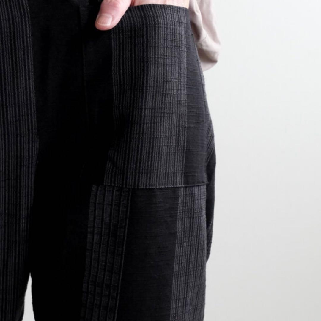 うなぎの寝床 現代風もんぺ カタカナ別注 スラブ縞M DECORATOM_COM_BR