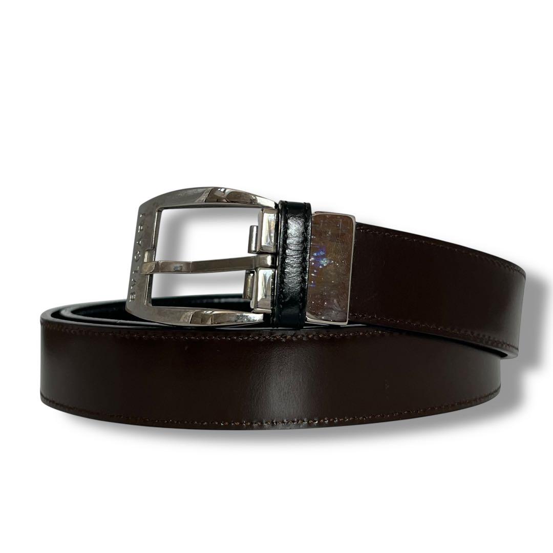 BVLGARI ブルガリ ベルト 黒 スクエアバックル 419
