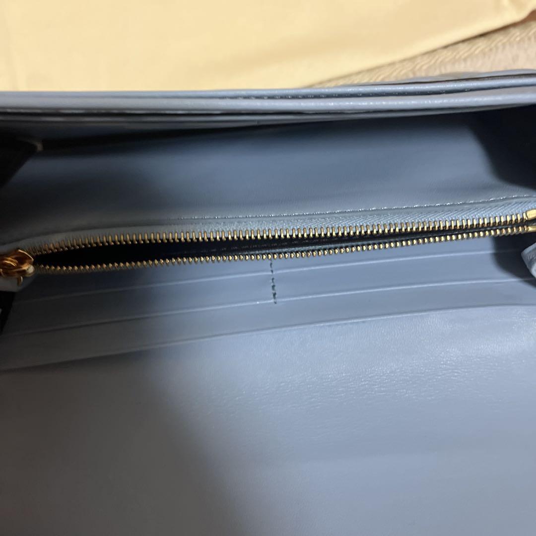 【新品】FENDI フェンディ　ライトブルー　バケット　コンチネンタル長財布