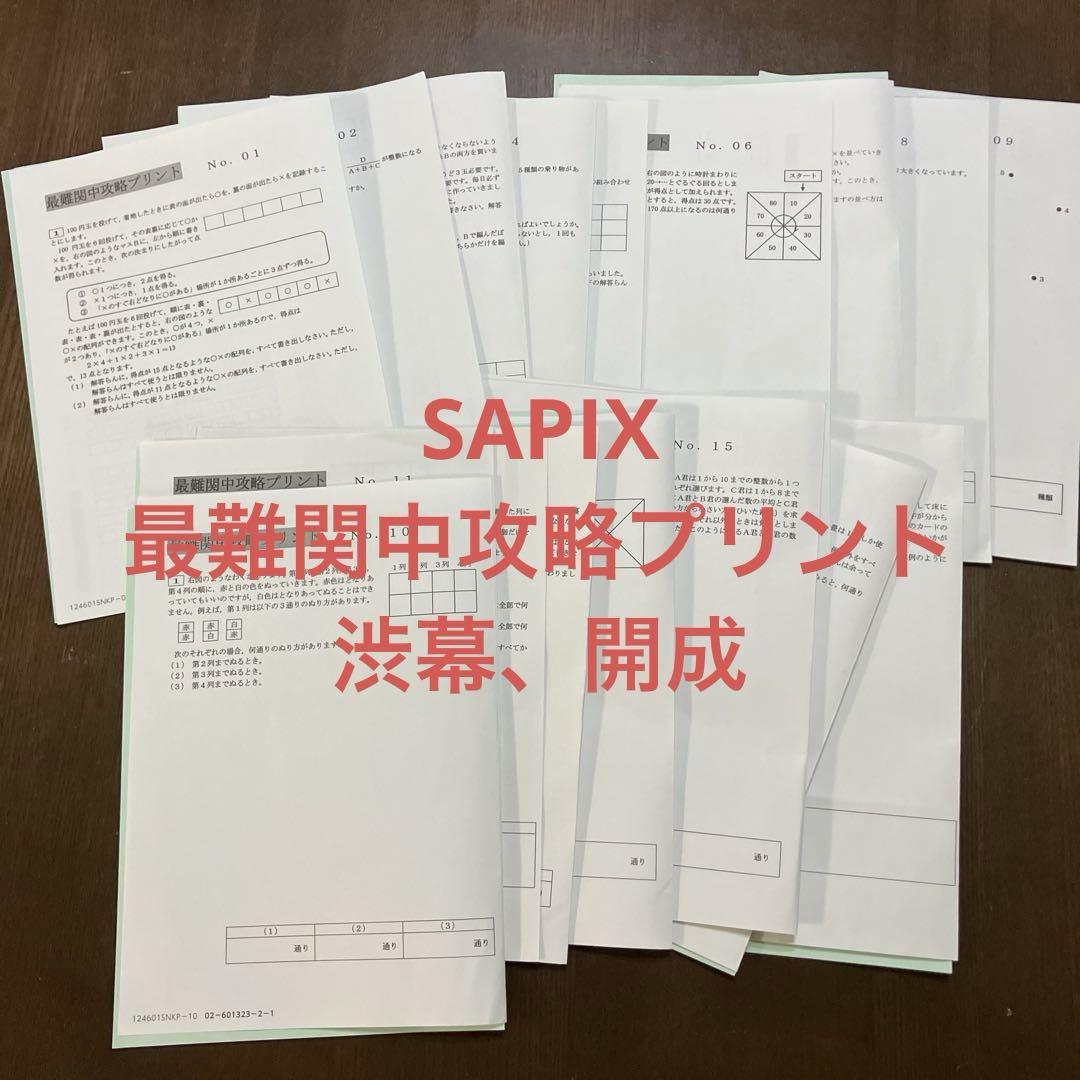 サピックス SAPIX 小学6年 算数最難関中攻略プリント No 01