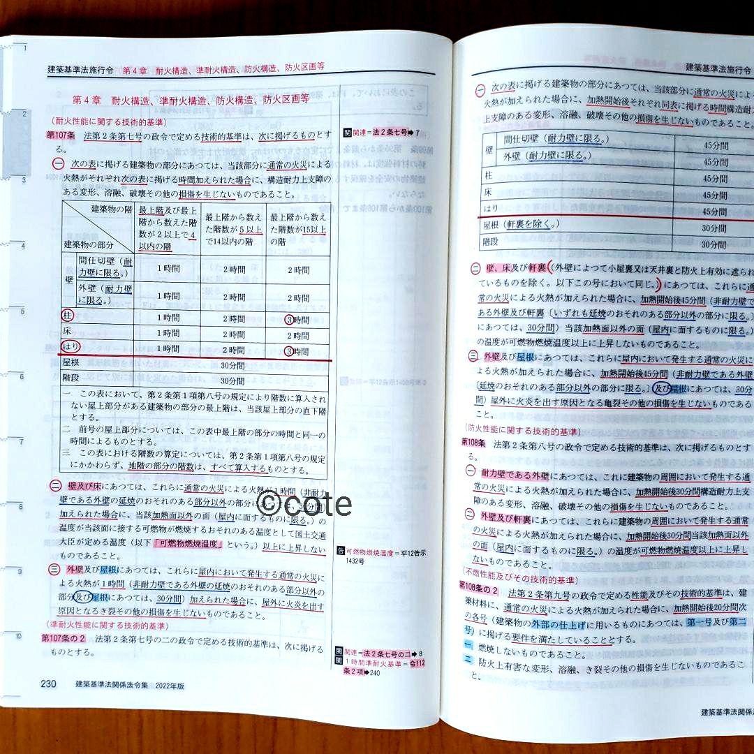 インデック۵ 一級建築士 2022年 線引 日建学院 shFXN-m82968452686 建築基準法関係法令集 令和4年 イブルー