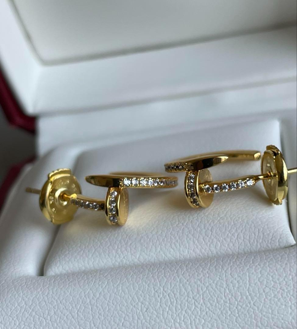 訳あり 最高級釘ピアス フープピアス ダイヤモンド