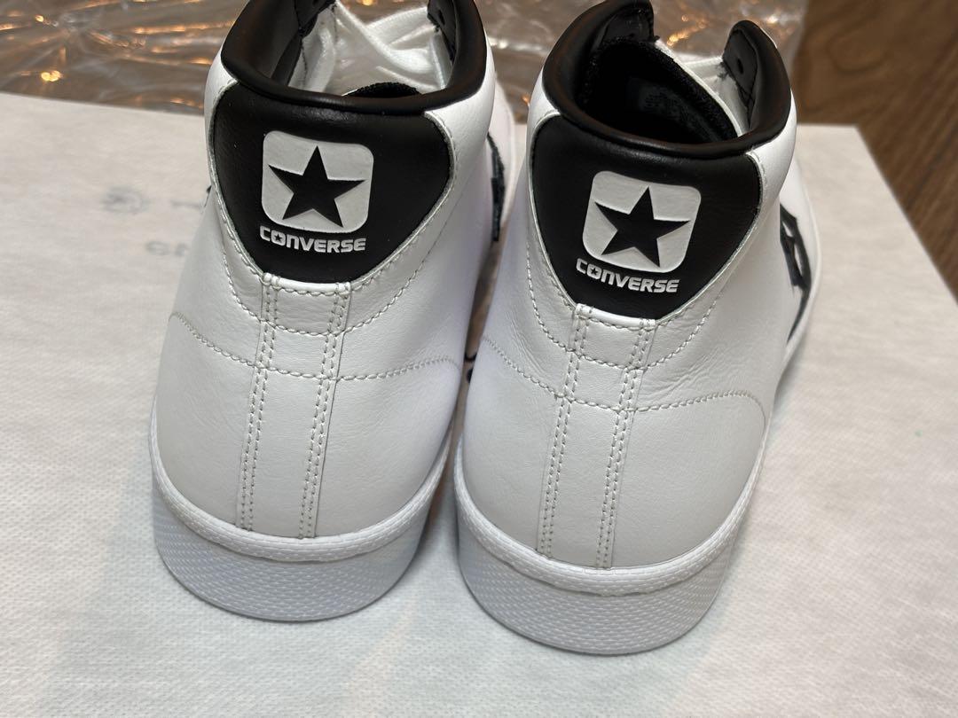 新品未使用 converse コンバース 復刻プロレザー Hi 白 黒 26.5