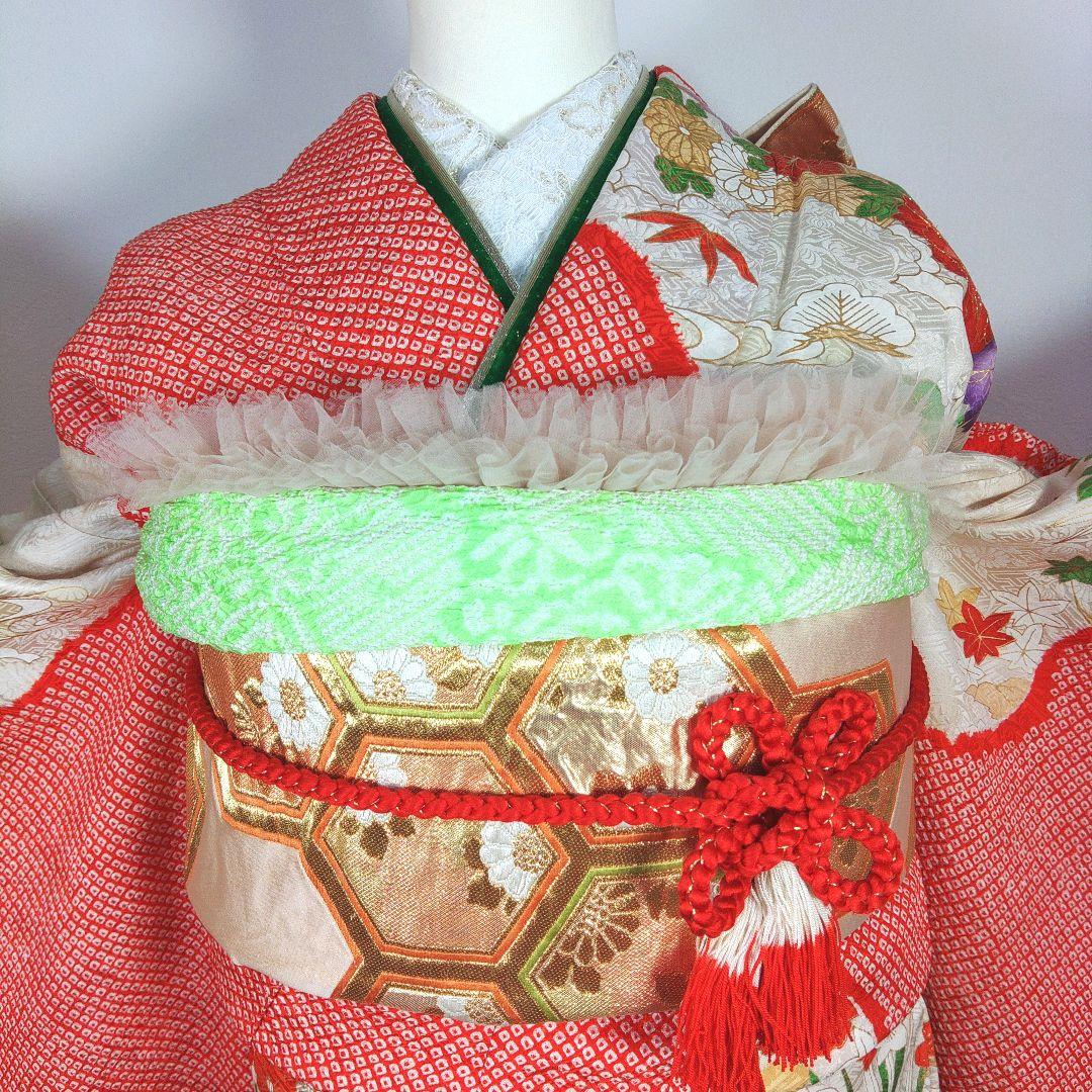 格安！ 振袖フルセット 8点 成人式 結婚式 前撮り オレンジ 総