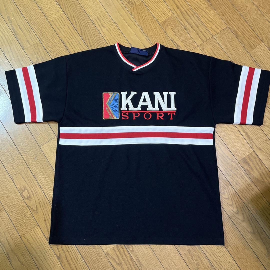 KARL KANI　ホッケー　フットボール　シャツ　ＸＬ　00's Vintage 1990s Karl Kani Sport Embroidered Logo Striped Baggy