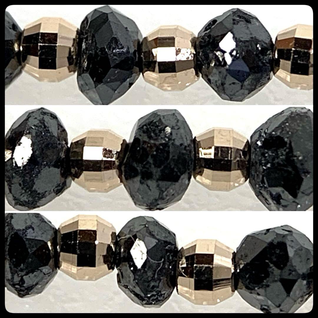 天然ブラックダイヤモンド K18 YG ネックレス10.00ct 宝石鑑別
