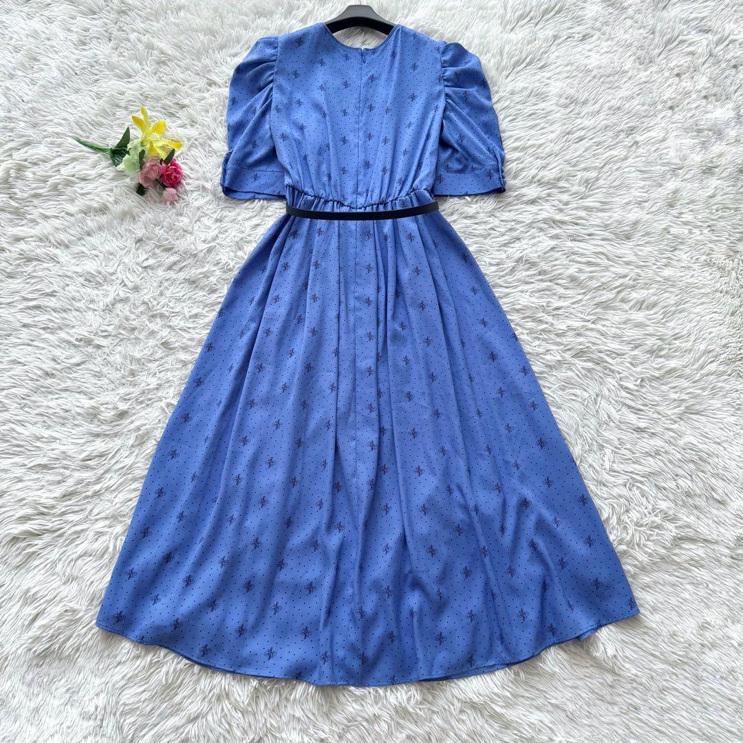 【未使用品】アナイ アナグラムミックスドットクルー ワンピース ブルー S