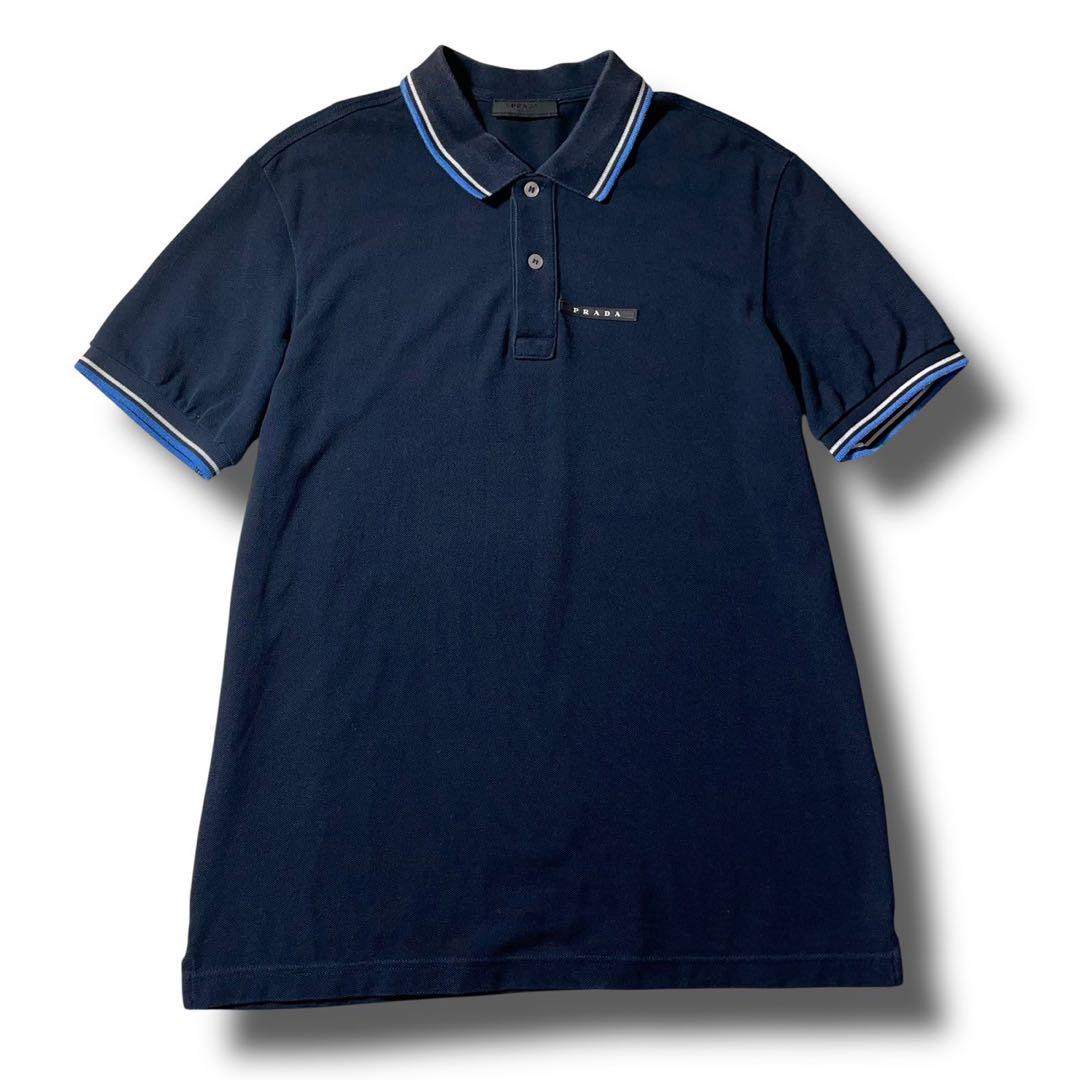 ✨️極美品✨️プラダ PRADA ポロシャツ 半袖 ネイビー L