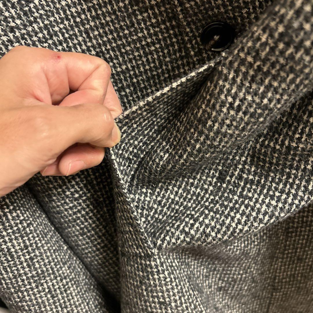ZARA チェスターコート XLサイズ ブラック・ホワイトチェック