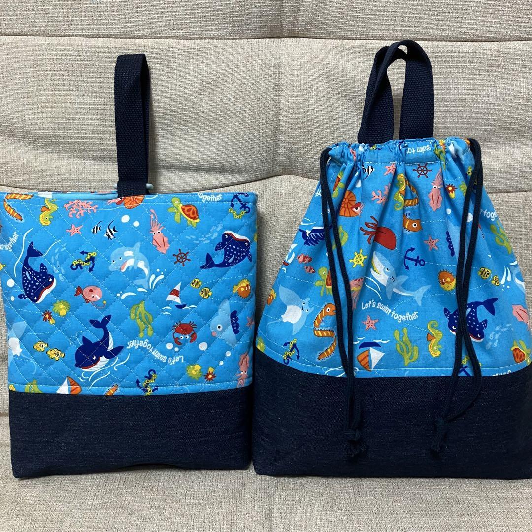 ハンドメイド 3点セット(レッスンバッグ ・上靴袋・体操服袋)※フック