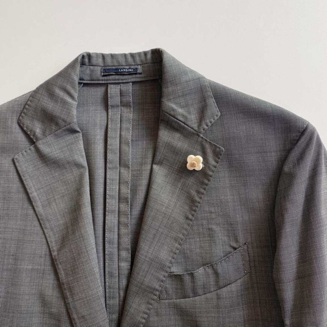 LARDINI【美品】テーラードジャケット 48 L位 グレー 現行タグ