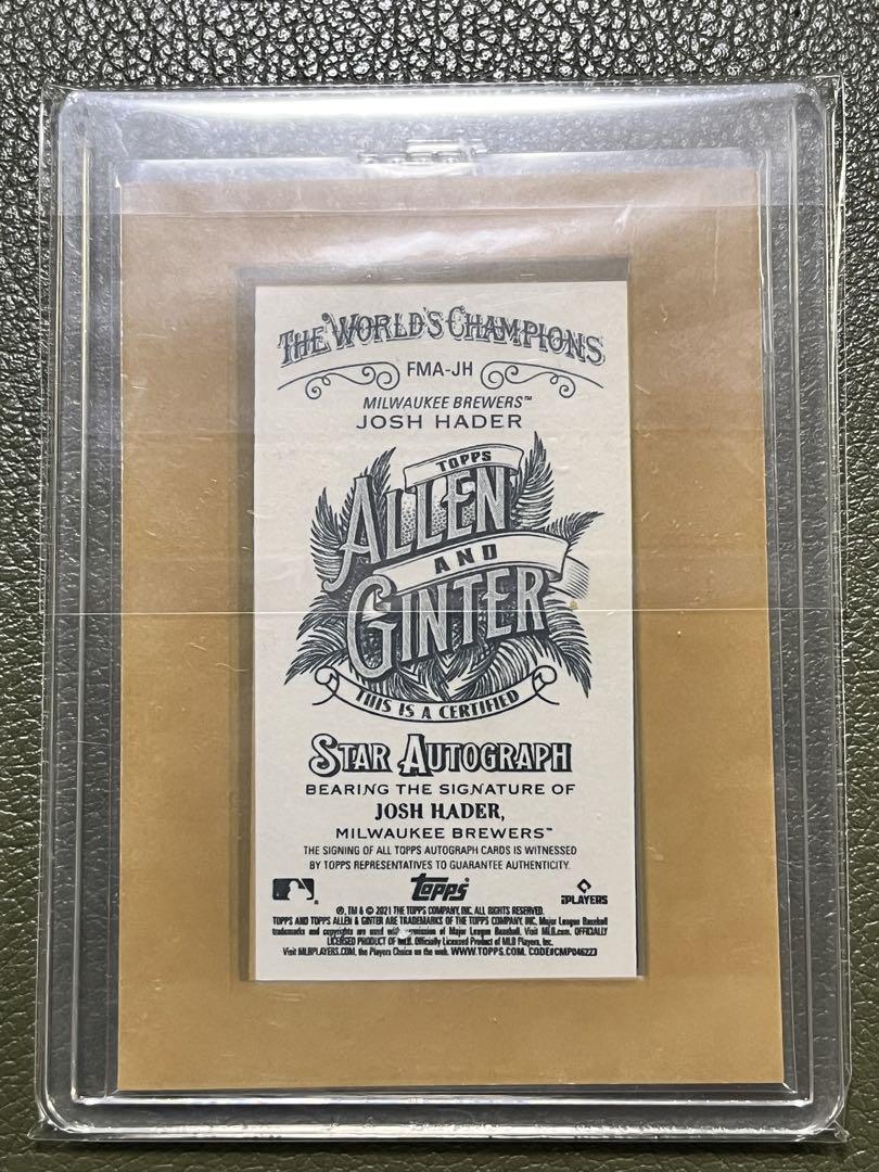 ジョシュヘイダー Josh Hader 直筆サインカード auto topps