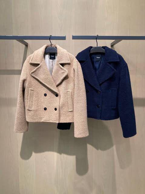 美品 Theory 22AW TEDDY FLEECE Pコート ライトココア