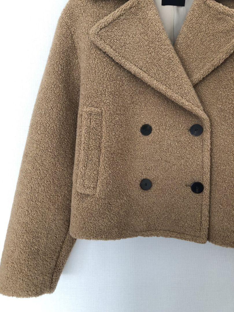 美品 Theory 22AW TEDDY FLEECE Pコート ライトココア
