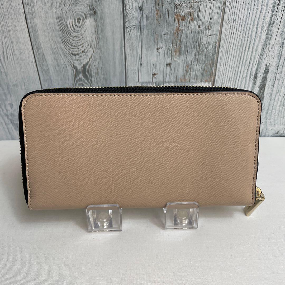 【新品】ケイトスペードkate spade 長財布バイカラー黒ベージュ　ジッピー 新品】ケイトスペードkate spade 長財布バイカラー黒ベージュ