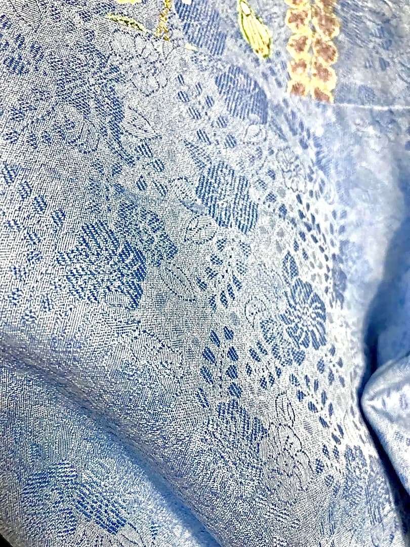 秀逸 麗しいお色柄 辻が花 正絹訪問着 透明感ある水色グラデーション 地紋の妙 秀逸 麗しいお色柄 辻が花 正絹訪問着 透明感ある水色グラデーション 地紋の妙