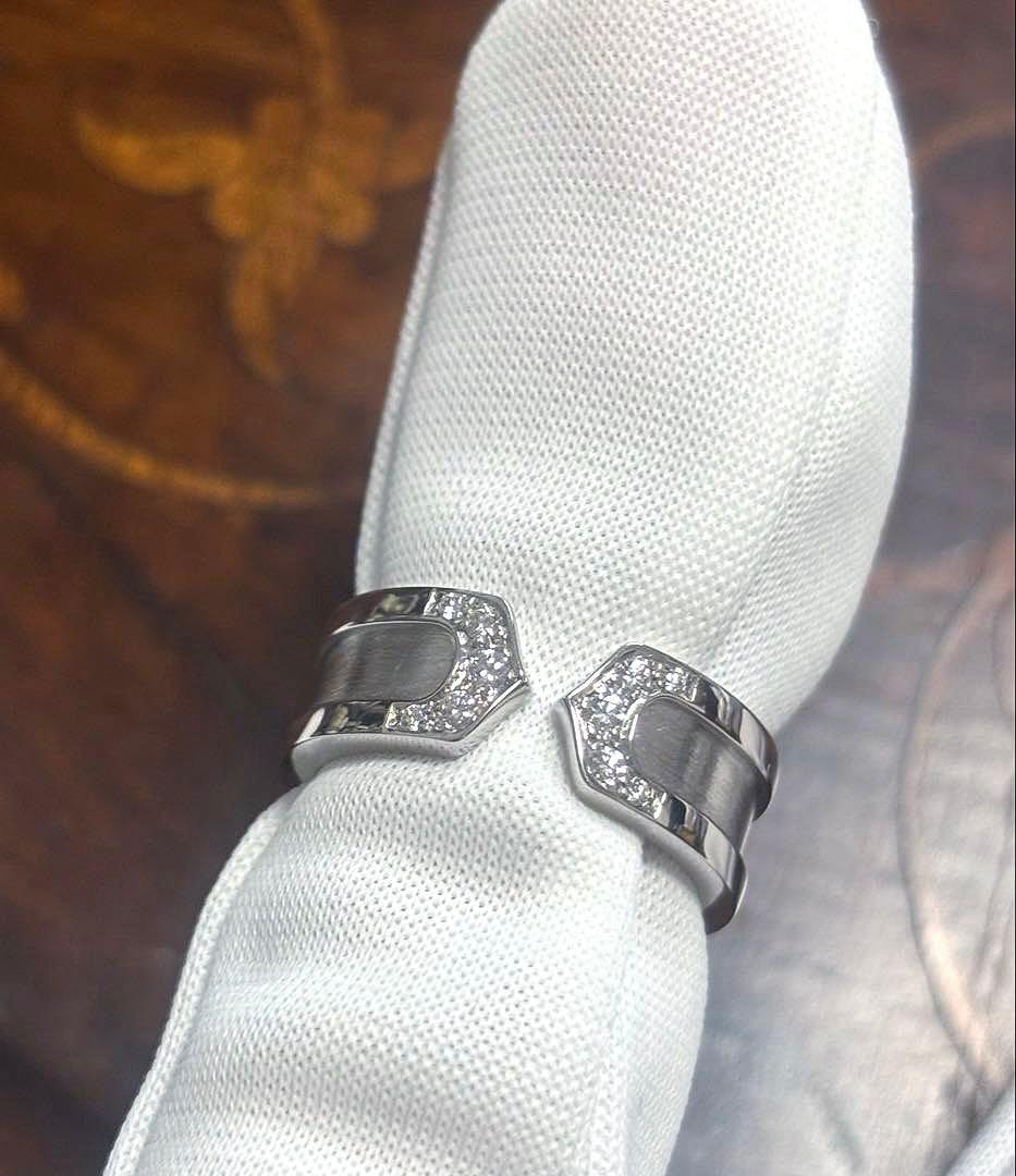 美品 カルティエ Cartier C2 リング ダイヤ ホワイトゴールド K18