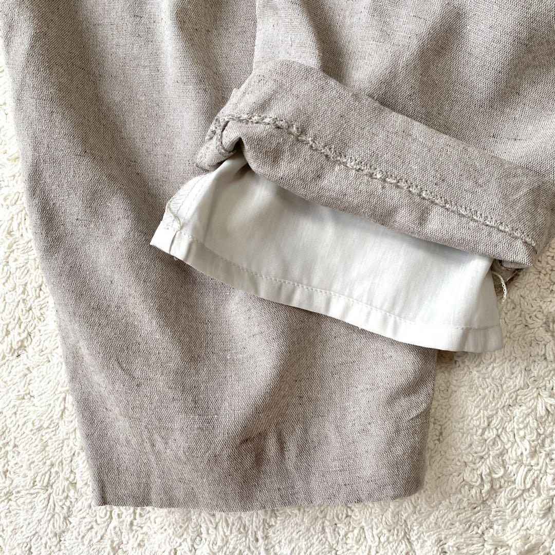 Whim Gazette シルクコットン タックテーパードパンツ