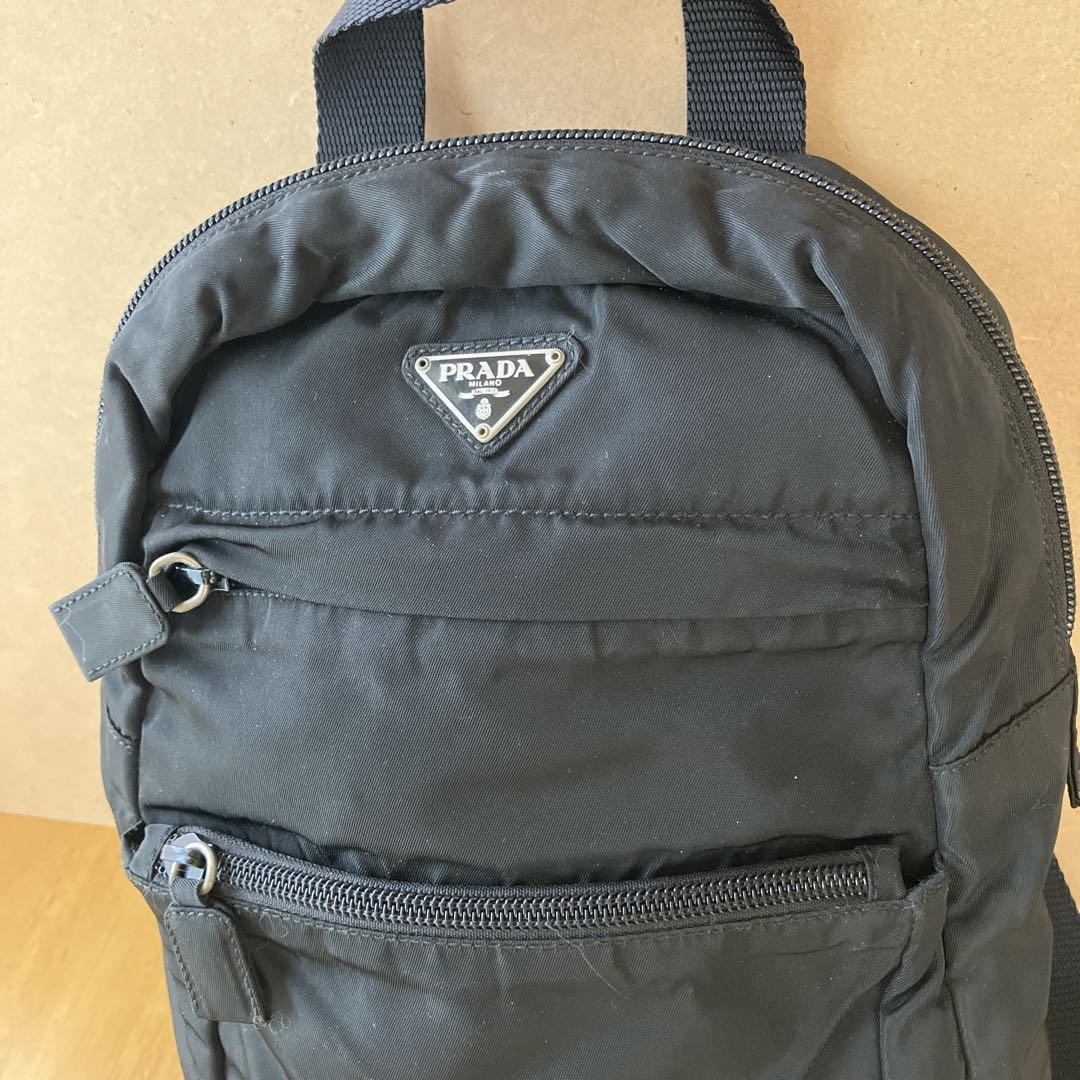 美品 オールドプラダ ミニリュック クロ