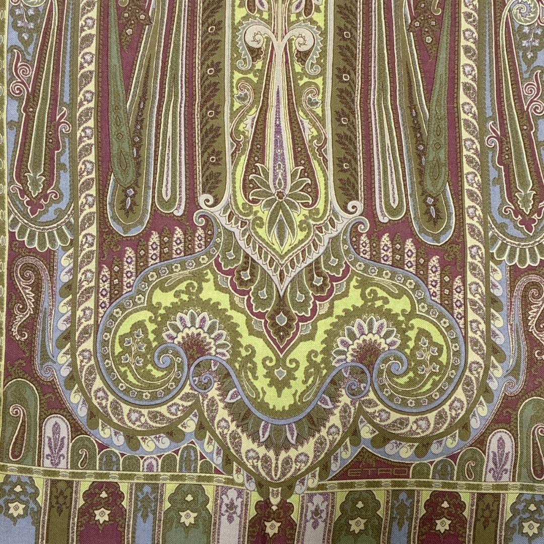 美品✨ETRO エトロ シルク混 イタリア製 ペイズリー柄 ストール