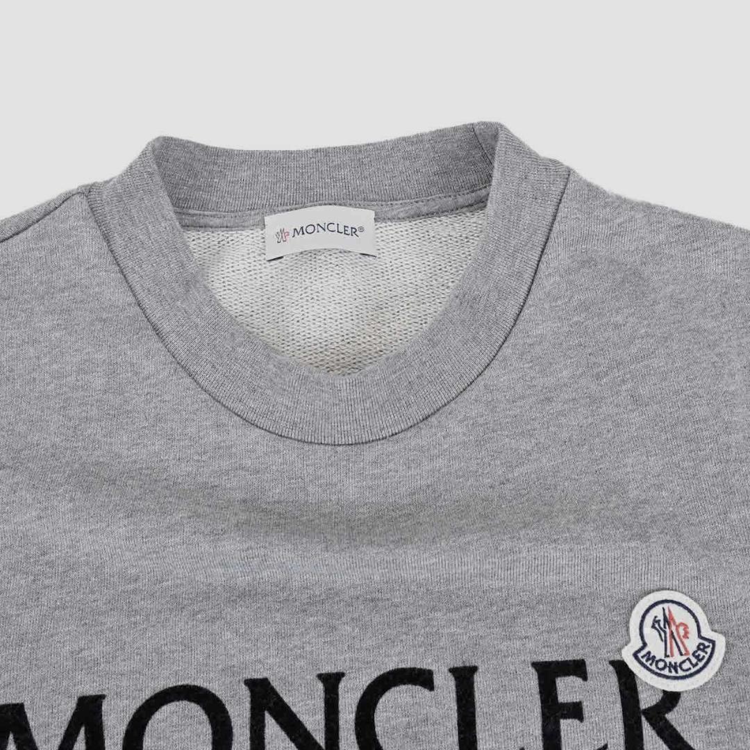 【新品未使用】MONCLER レタリングロゴ スウェットSサイズグレー色