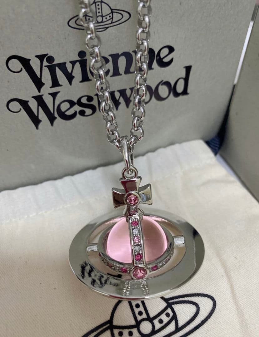 ヴィヴィアンウエストウッド オーブ ペンダントトップ ネックレス ピンク*-*