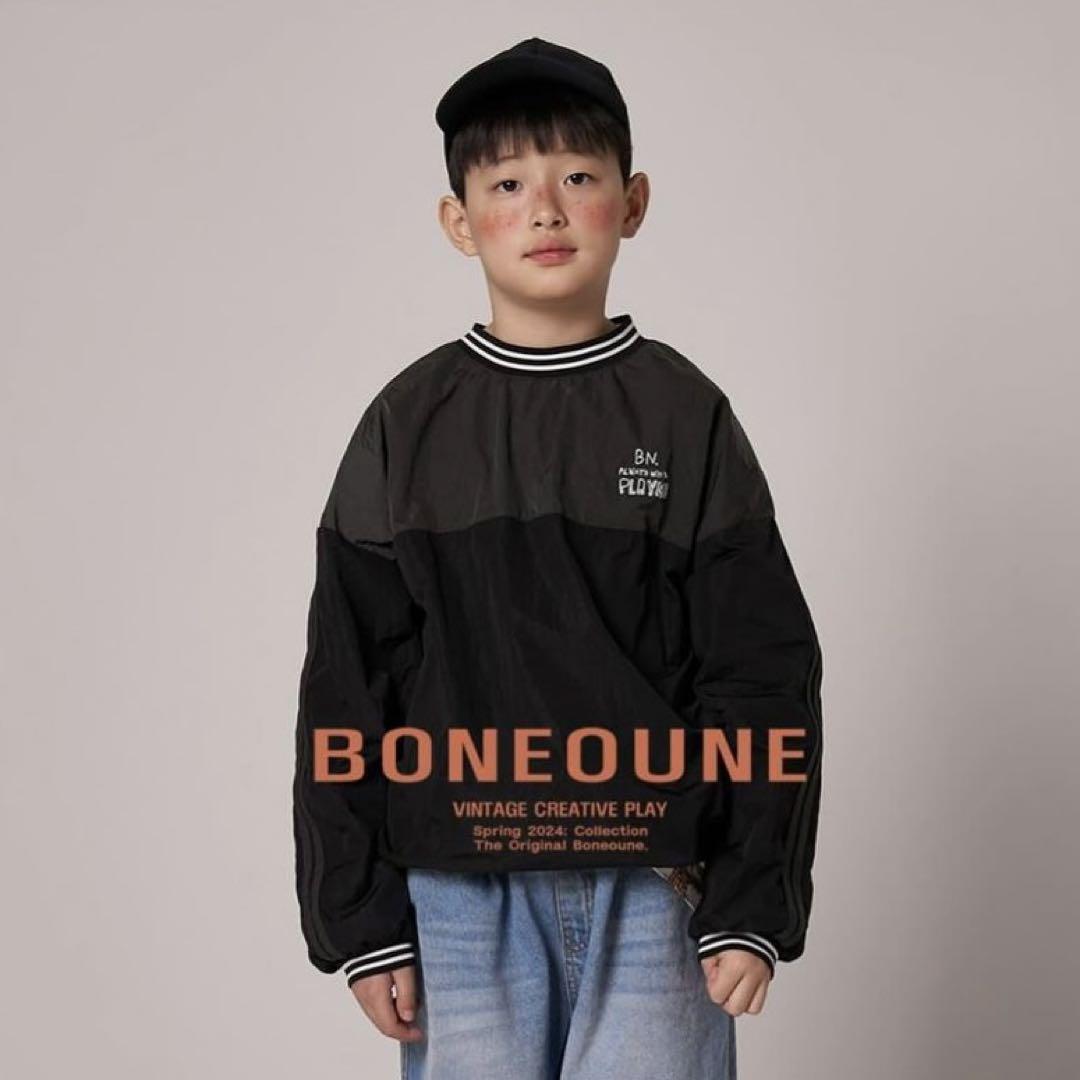韓国子供服 韓国ブランド　BONEOUNE アノラック　ブラック
