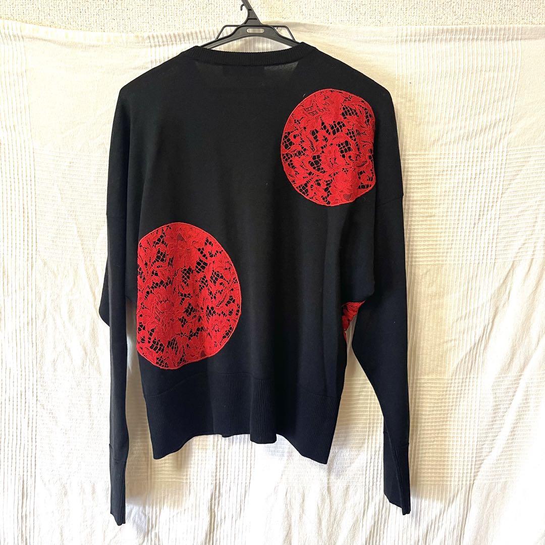 入荷中 ドルチェ&ガッバーナ 定価30万 黒 赤レース柄 ニット
