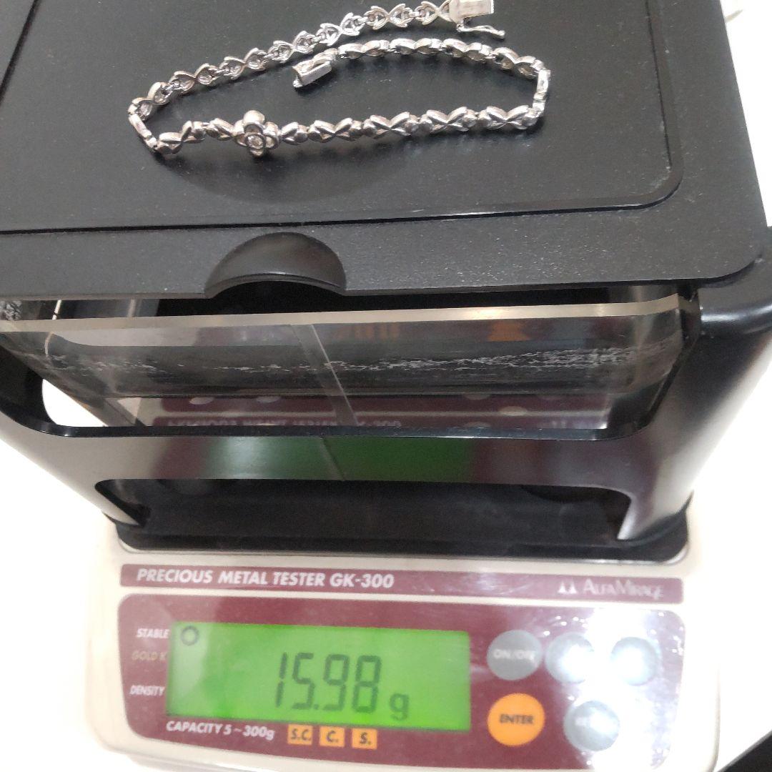 保証書付　Pt850　ダイヤ0.05ct　15.98ｇ　ブレスレット　MJ186