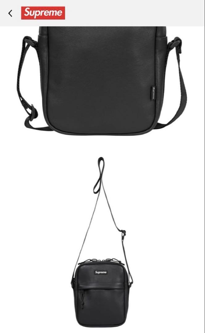 Supreme Leather Shoulder Bag ブラック