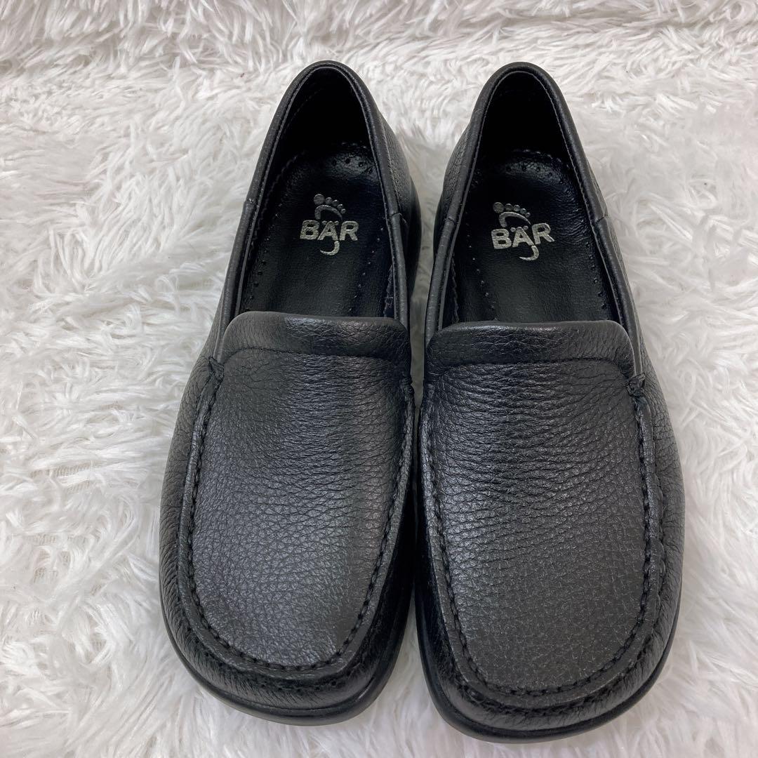 【美品】　BAR ベアー ローファー　黒 レザー