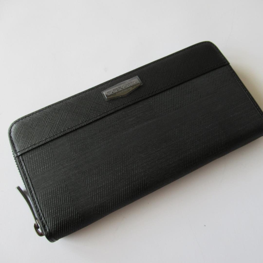ブラックレーベルクレストブリッジ シャドーラウンドジップウォレット / 長財布