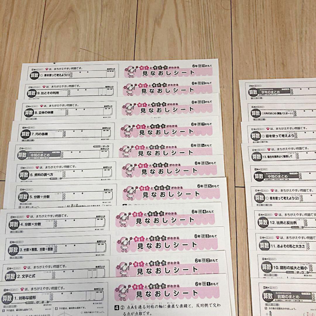 6年生 算数 カラーテスト 教育同人社 手引き21枚 メルカリ