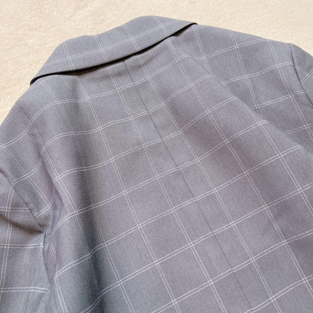 ICB 【洗える】 ウールマットウース ダブル前ジャケットM グレー 22AW