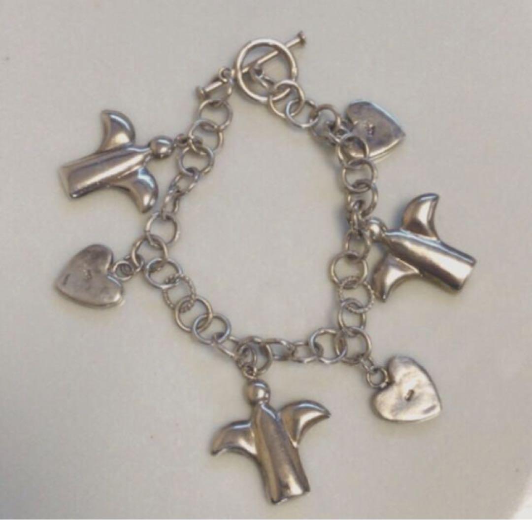 vintage silver925 charm braceletレディース