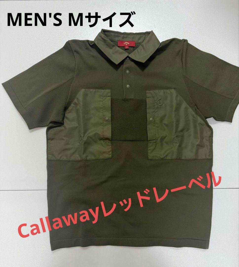 未使用！Callawayキャロウェイ◇レッドレーベル 半袖ポロシャツ 異素材