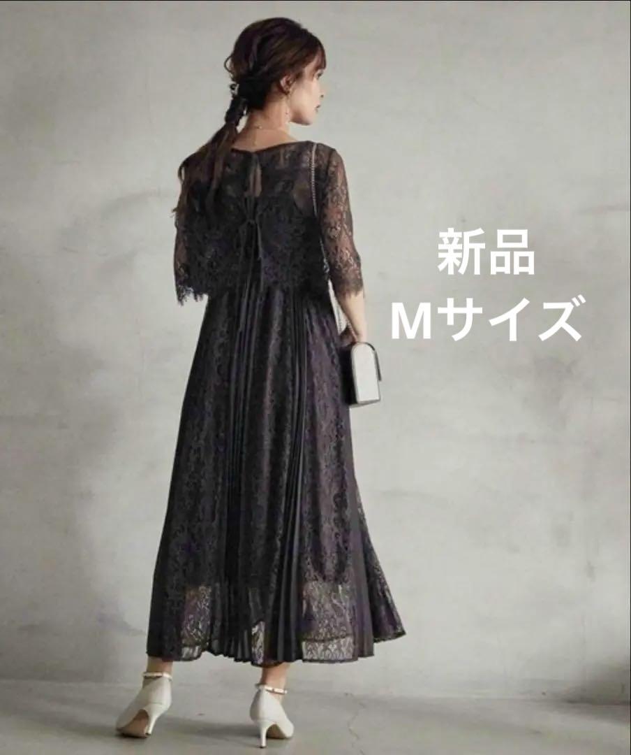 2wayシアーレースブラウス付きプリーツ レースワンピースドレス　ドリードール