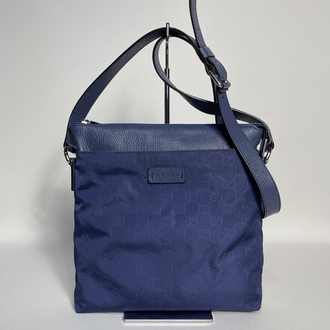 2503-63|美品|グッチ GGナイロン ショルダーバッグ ブルー 2503-63|美品|グッチ GGナイロン ショルダーバッグ ブルー