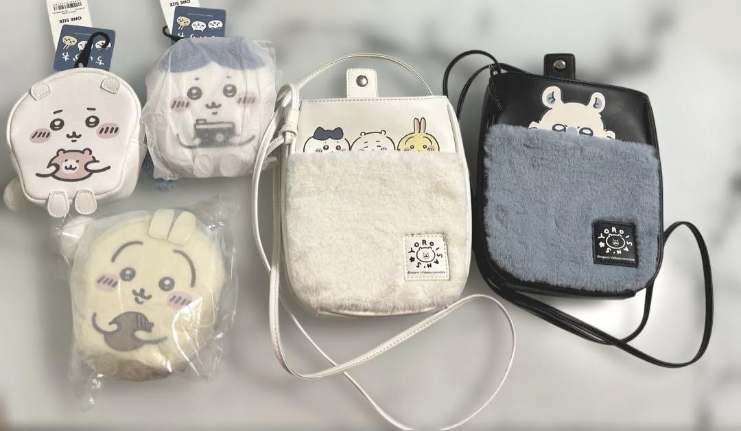 ちいかわ×GU ショルダーバッグ　ポーチ 黒 モモンガ　他　まとめ売り